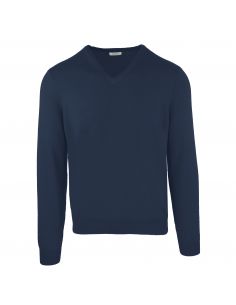 MAN V NECK SWEATER - BLUE NAVY